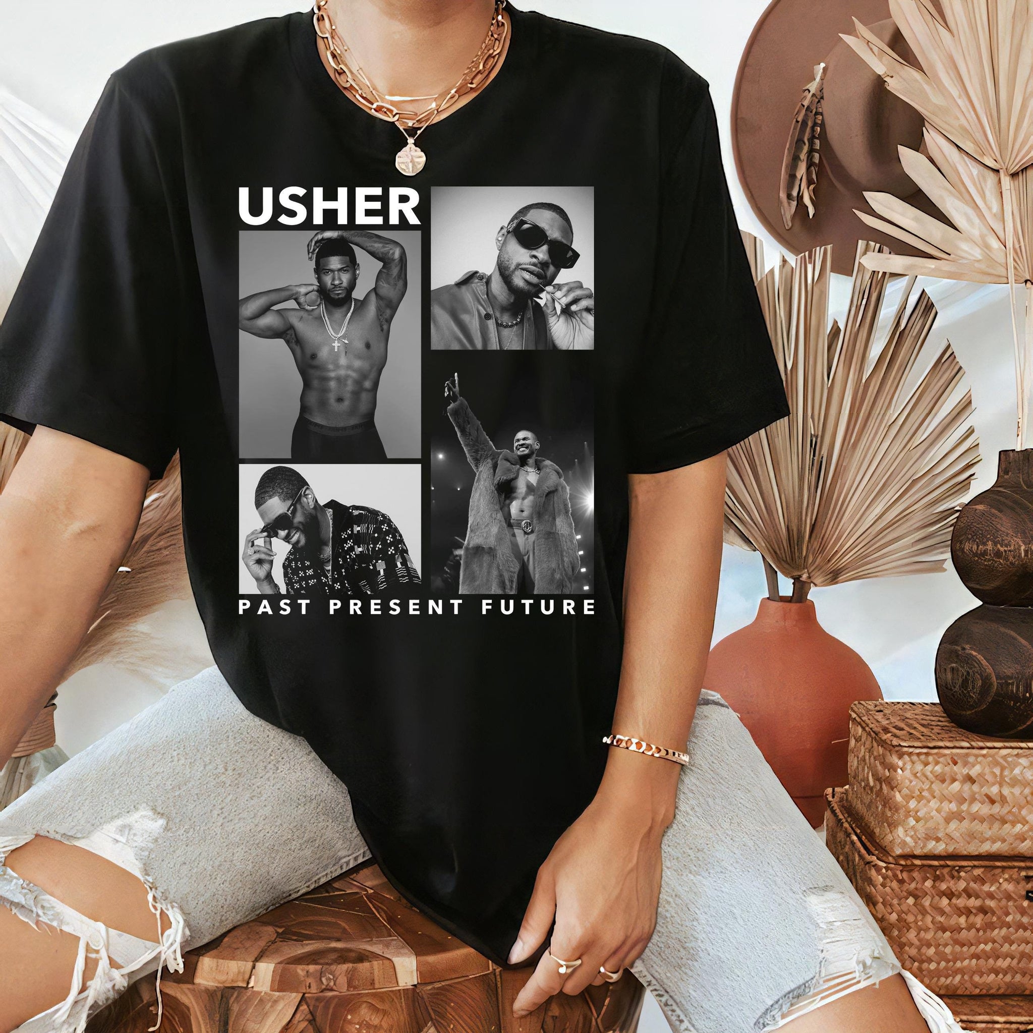 Usher 2024 Tour Usher Past Present Future World Tour Usher Fan Merch Usher Concert Usher World Tour Shirt Usher Fan Merch Gift Usher Shirt TMC