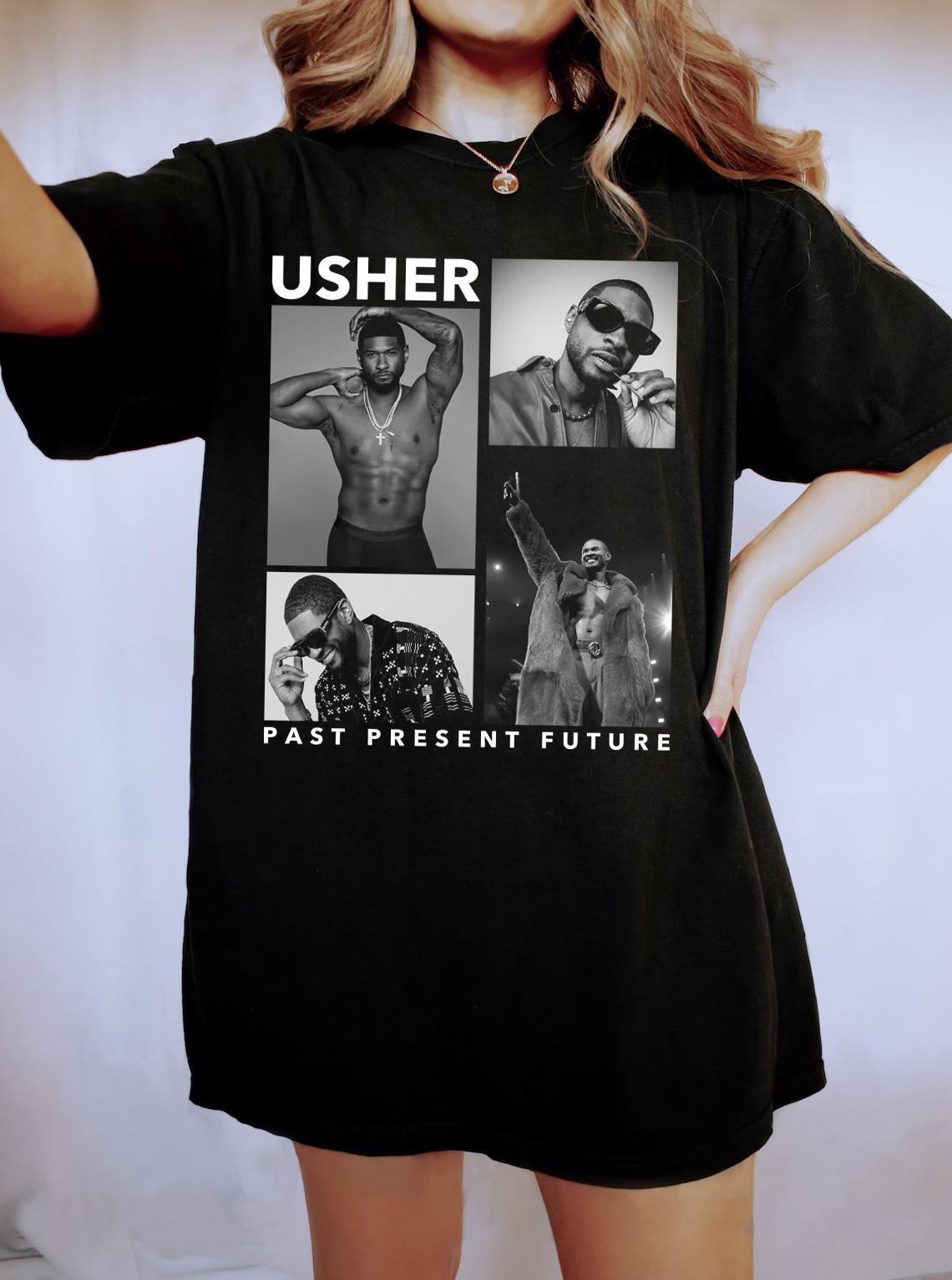 Usher 2024 Tour Usher Past Present Future World Tour Usher Fan Merch Usher Concert Usher World Tour Shirt Usher Fan Merch Gift Usher Shirt TMC