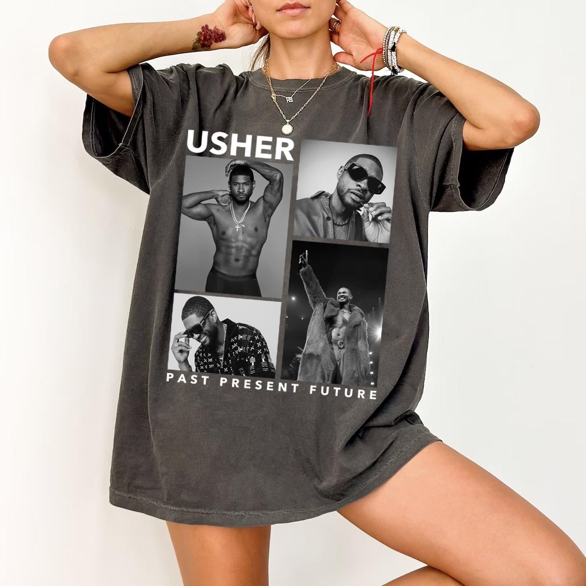 Usher 2024 Tour Usher Past Present Future World Tour Usher Fan Merch Usher Concert Usher World Tour Shirt Usher Fan Merch Gift Usher Shirt TMC