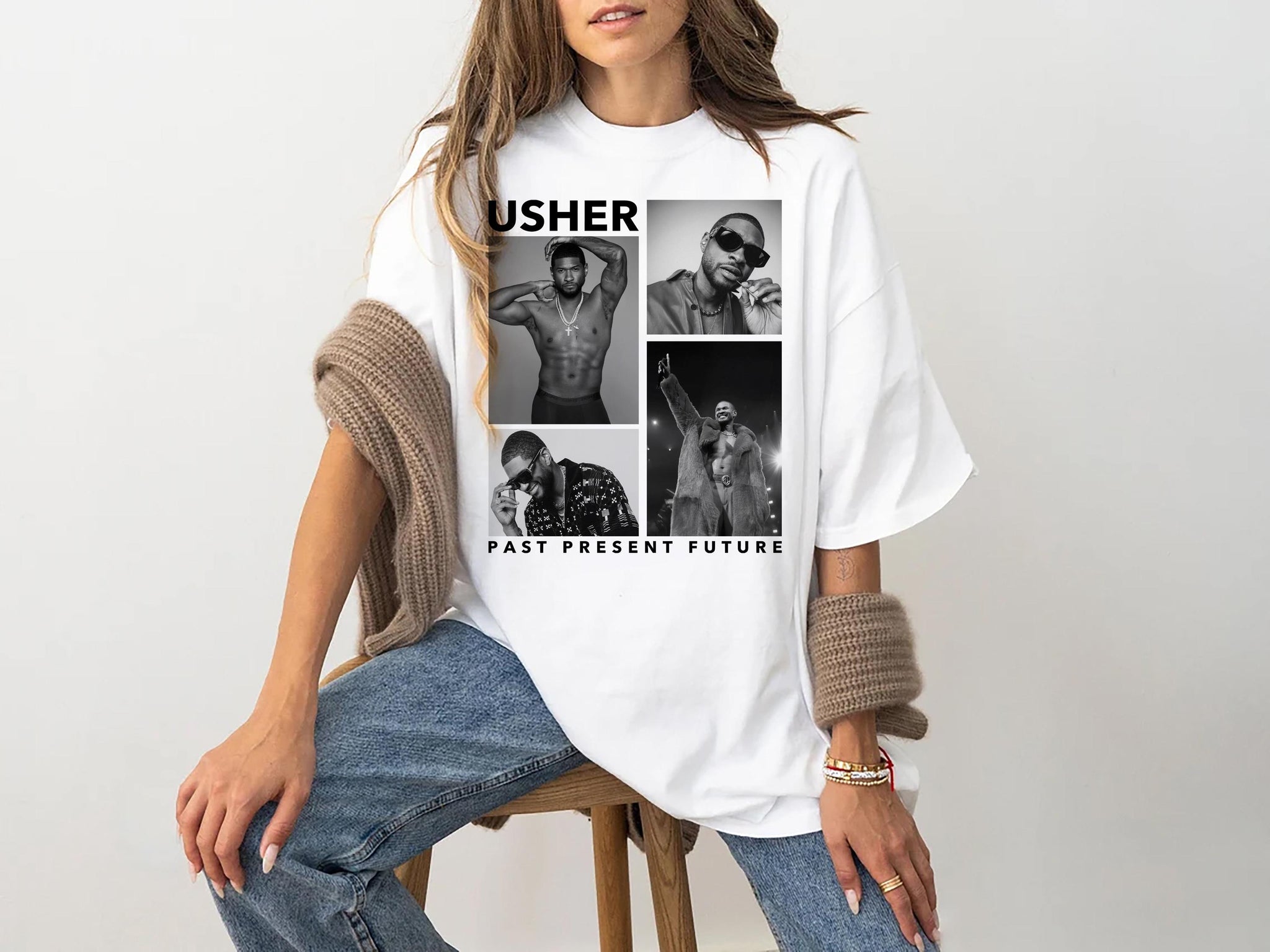 Usher 2024 Tour Usher Past Present Future World Tour Usher Fan Merch Usher Concert Usher World Tour Shirt Usher Fan Merch Gift Usher Shirt TMC