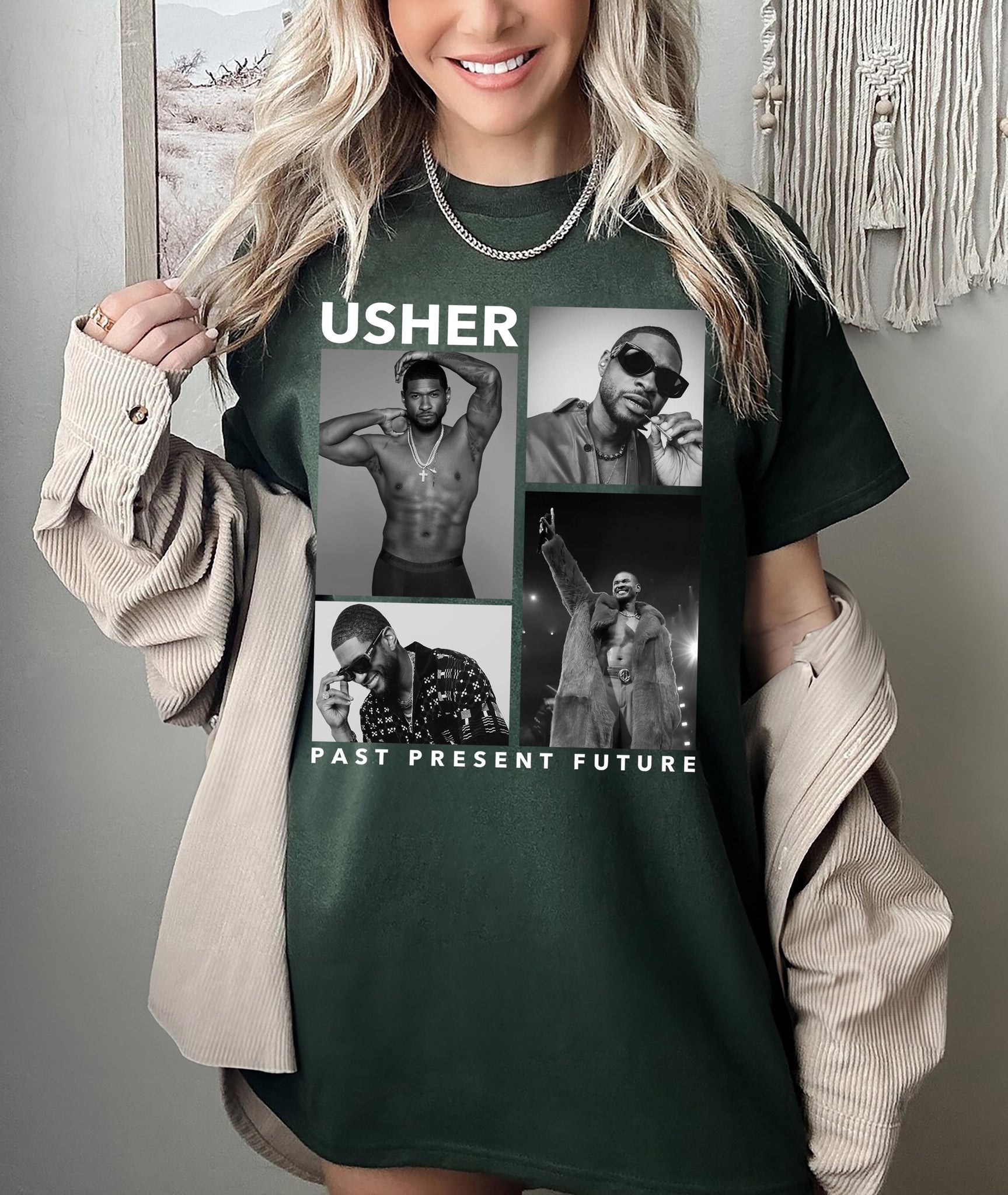 Usher 2024 Tour Usher Past Present Future World Tour Usher Fan Merch Usher Concert Usher World Tour Shirt Usher Fan Merch Gift Usher Shirt TMC