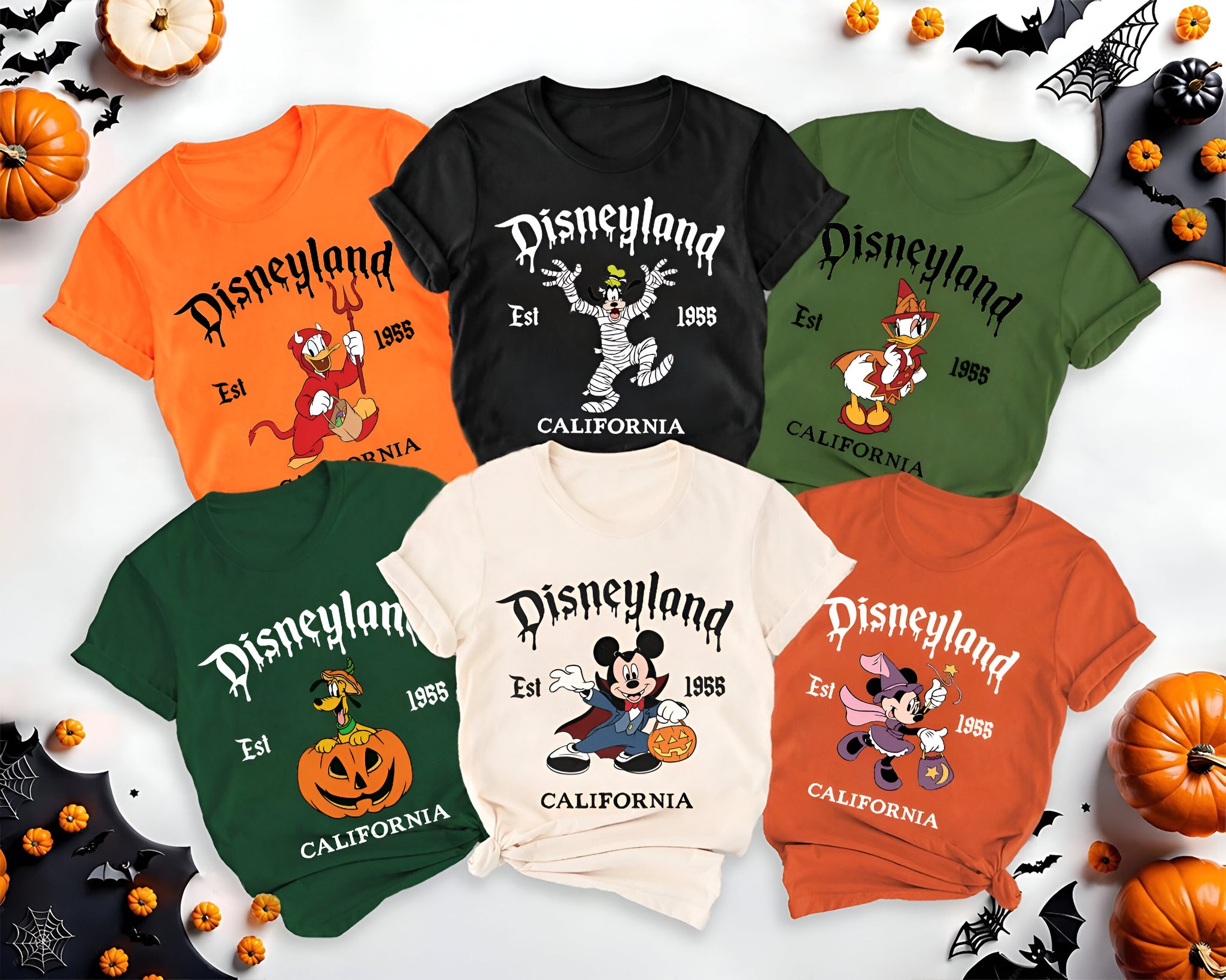 Vintage Disneyland Halloween All Characters Shirts, Mickey And Friends Halloween Shirt, Halloween Party, Disney Family Halloween Shirts