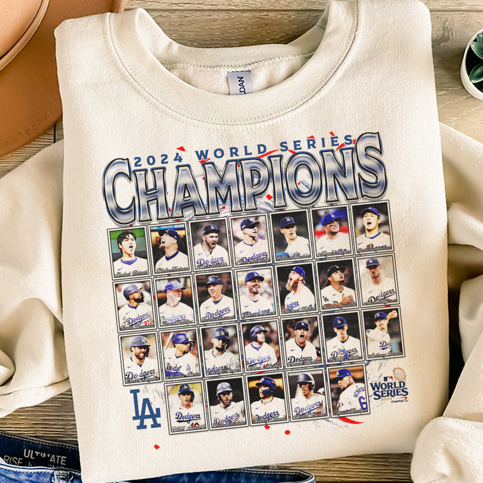 Vintage 2024 Dodgers World Series Champions Shirt, Los Angeles World Series Sweatshirt, LA Dodgers T-shirt, Dodger