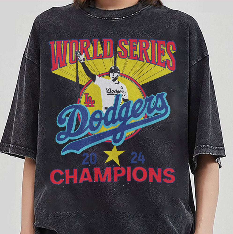 Vintage 2024 World Series Champion Dodgers Shirt, Los Angeles World Series Sweatshirt V3, LA Dodgers T-shirt, Dodger