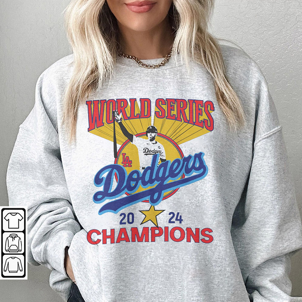 Vintage 2024 World Series Champion Dodgers Shirt, Los Angeles World Series Sweatshirt V3, LA Dodgers T-shirt, Dodger