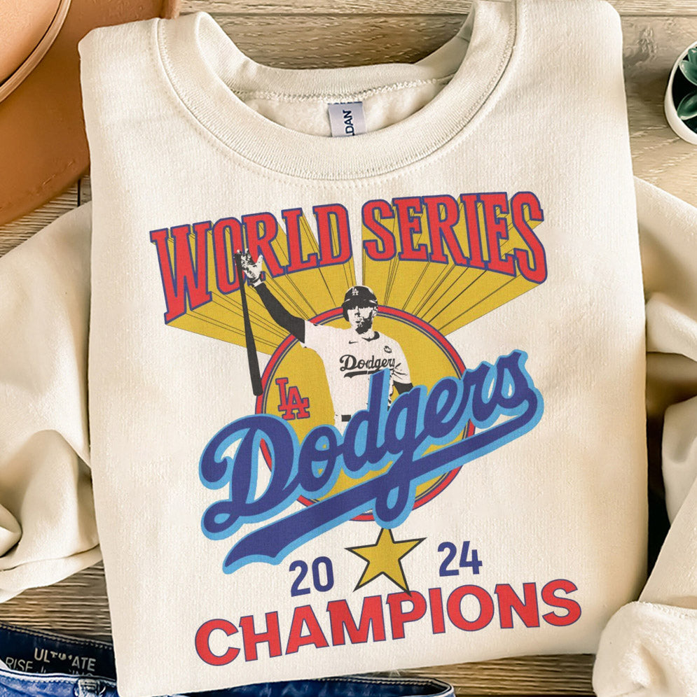 Vintage 2024 World Series Champion Dodgers Shirt, Los Angeles World Series Sweatshirt V3, LA Dodgers T-shirt, Dodger