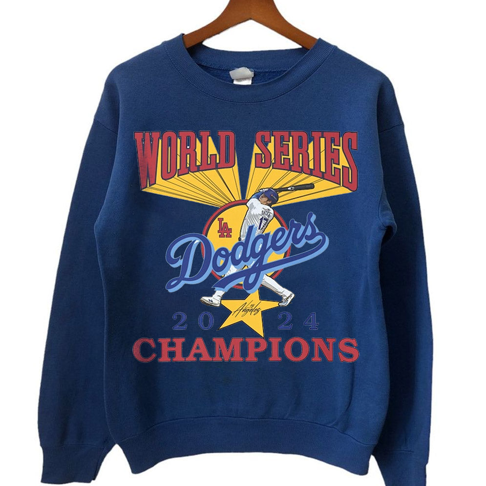 Vintage 2024 World Series Champion Dodgers Shirt, Los Angeles World Series Sweatshirt V4, LA Dodgers T-shirt, Dodger
