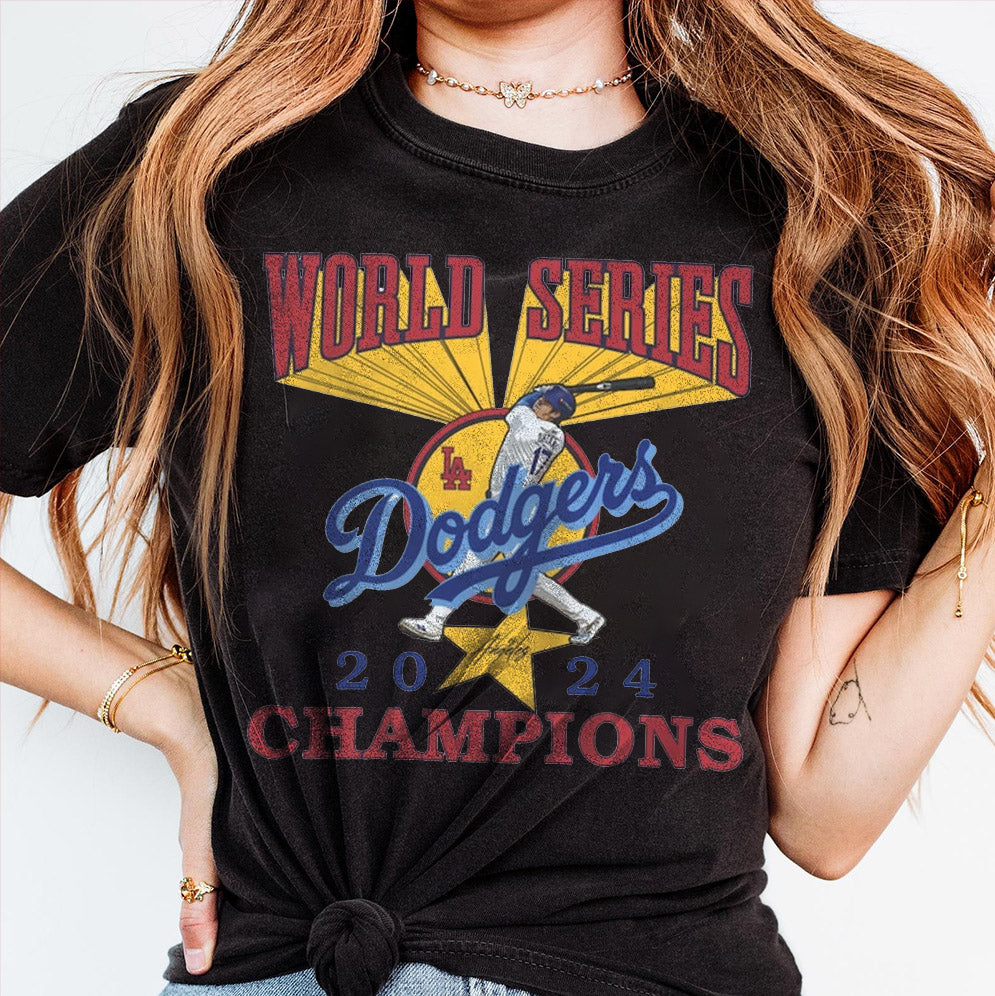 Vintage 2024 World Series Champion Dodgers Shirt, Los Angeles World Series Sweatshirt V4, LA Dodgers T-shirt, Dodger