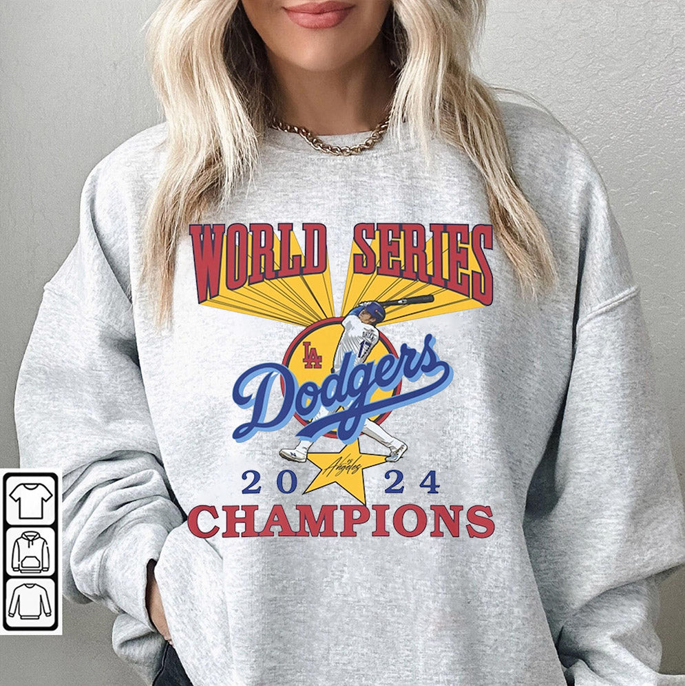 Vintage 2024 World Series Champion Dodgers Shirt, Los Angeles World Series Sweatshirt V4, LA Dodgers T-shirt, Dodger