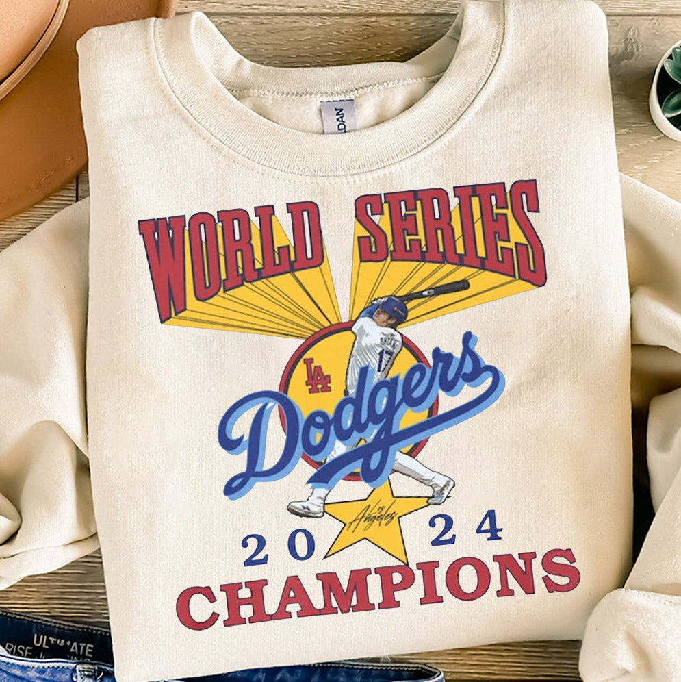Vintage 2024 World Series Champion Dodgers Shirt, Los Angeles World Series Sweatshirt V4, LA Dodgers T-shirt, Dodger