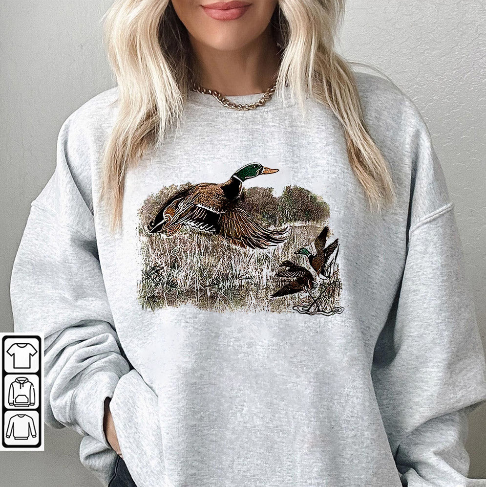 Vintage 90's Duck Sweatshirt, Duck Shirt, Retro Duck Shirt, Animal Lover Shirt, Fall Shirt, Mallard Shirt, Retro Fall Shirt, Vintage Fall Shirt