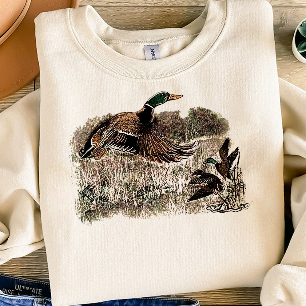 Vintage 90's Duck Sweatshirt, Duck Shirt, Retro Duck Shirt, Animal Lover Shirt, Fall Shirt, Mallard Shirt, Retro Fall Shirt, Vintage Fall Shirt