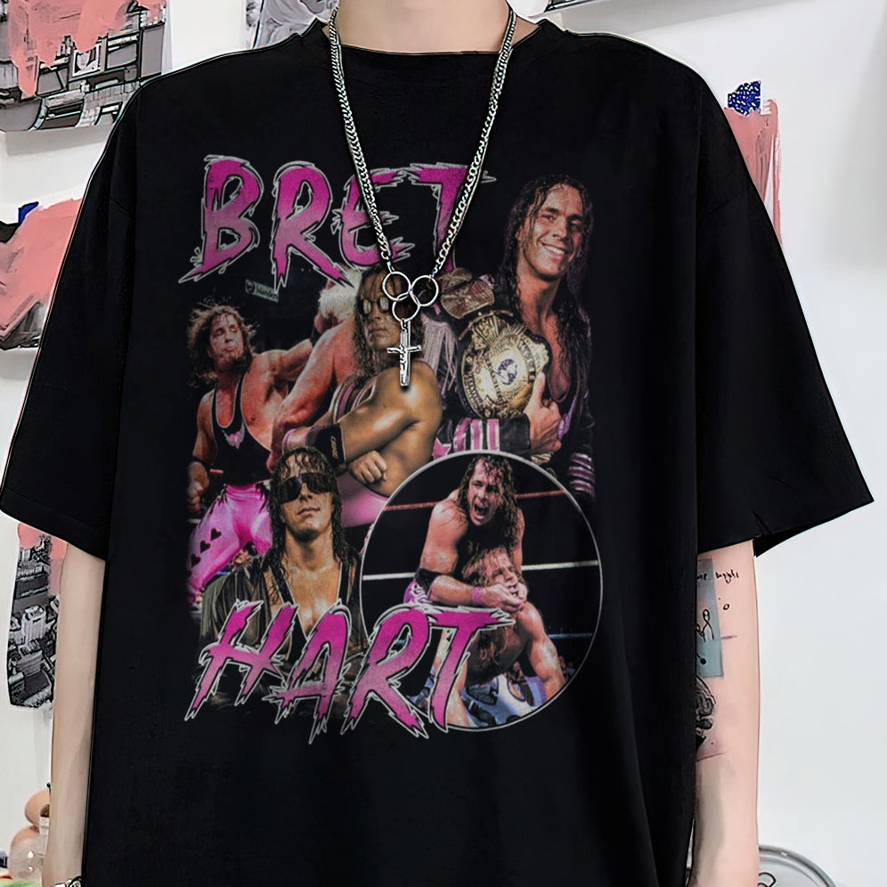 Vintage 90s Graphic Style Bret Hart Shirt - Bret Hart T-Shirt - American Professional Wrestler Tee For Man and Woman Unisex T-Shirt