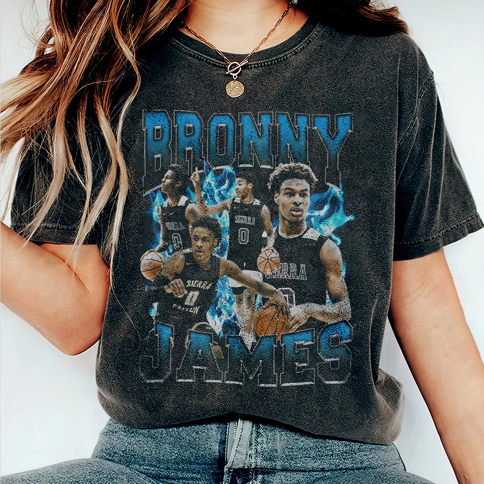 Vintage 90s Graphic Style Bronny James Shirt - Bronny James T-Shirt - American Professional Wrestler Tee For Man and Woman Unisex T-Shirt VT8AU8