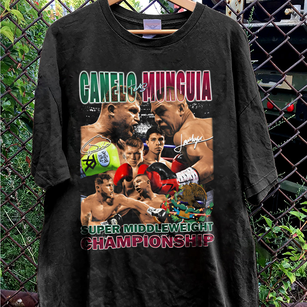 Vintage 90s Graphic Style Canelo Alvarez vs Jaime Munguia Shirt - Canelo Alvarez vs Jaime Munguia T-Shirt - American Professional Wrestler Tee For Man and Woman Unisex T-Shirt VT8AU8