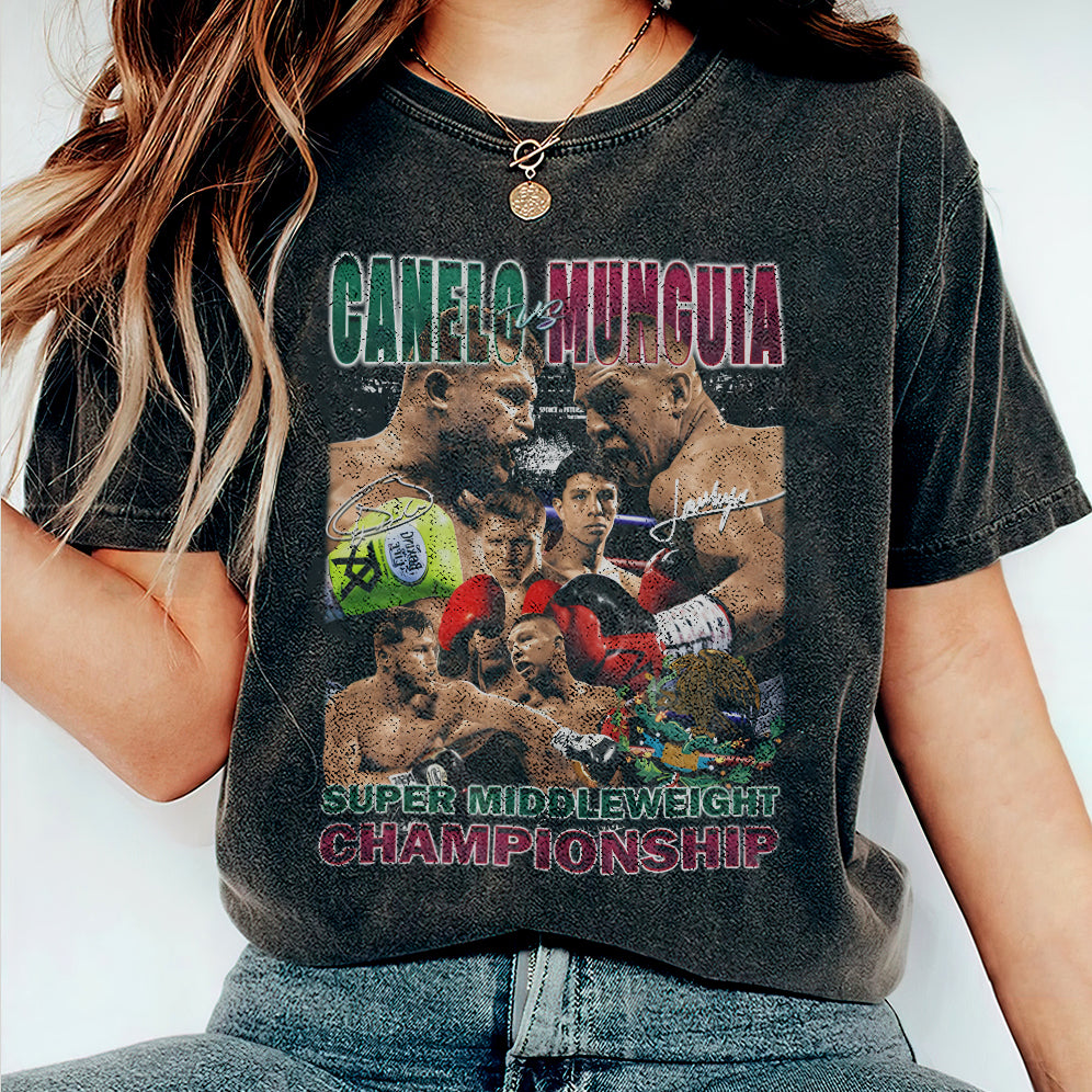 Vintage 90s Graphic Style Canelo Alvarez vs Jaime Munguia Shirt - Canelo Alvarez vs Jaime Munguia T-Shirt - American Professional Wrestler Tee For Man and Woman Unisex T-Shirt VT8AU8