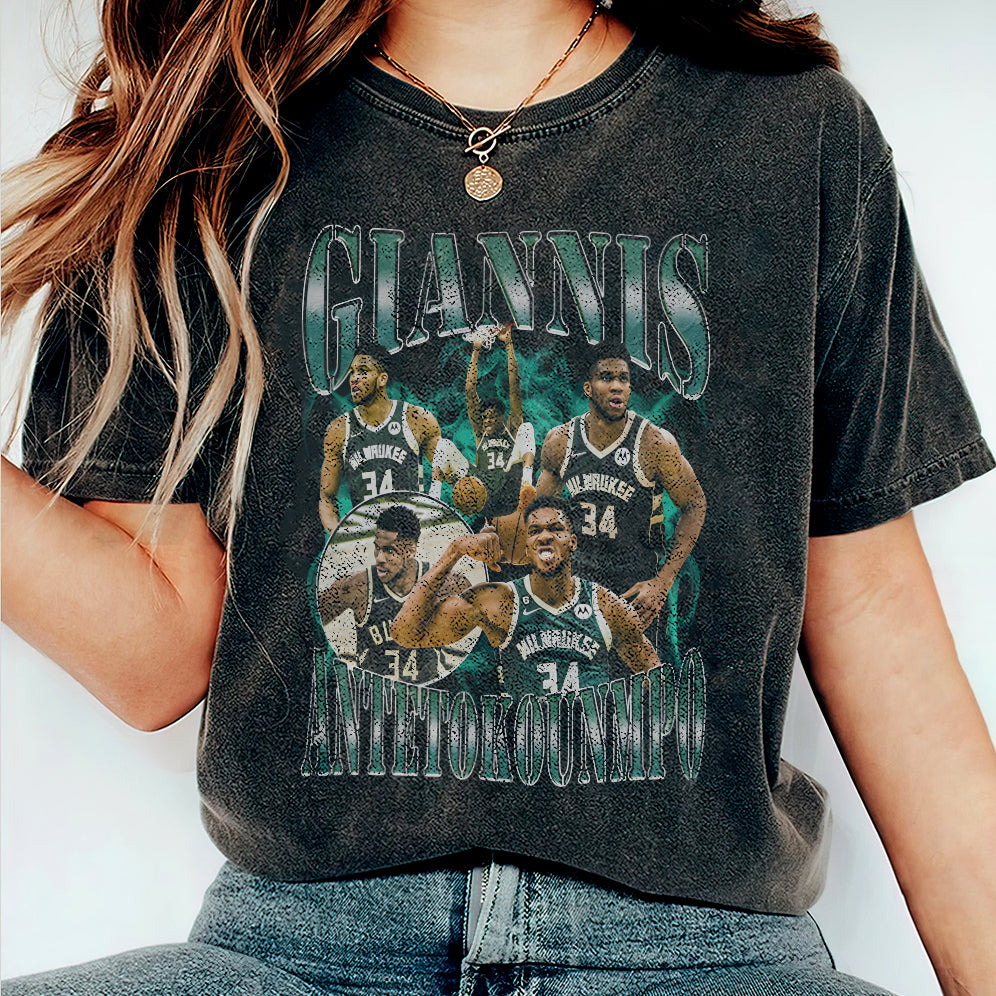 Vintage 90s Graphic Style Giannis Antetokounmpo Shirt - Giannis Antetokounmpo T-Shirt - American Professional Wrestler Tee For Man and Woman Unisex T-Shirt VT8AU8