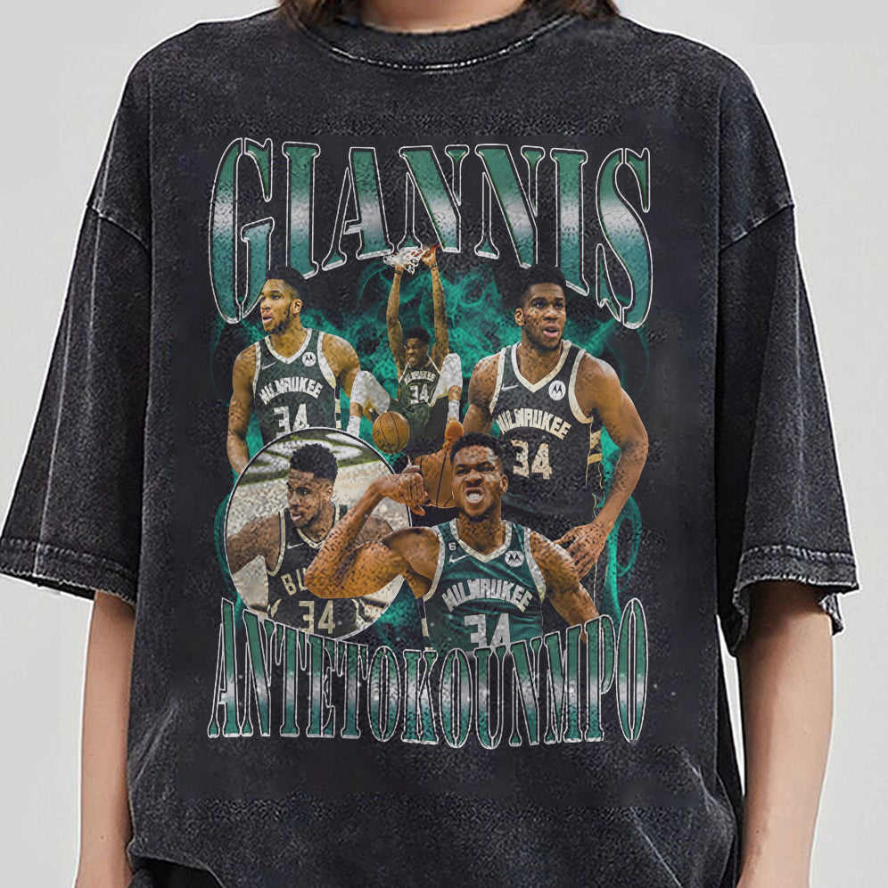 Vintage 90s Graphic Style Giannis Antetokounmpo Shirt - Giannis Antetokounmpo T-Shirt - American Professional Wrestler Tee For Man and Woman Unisex T-Shirt VT8AU8