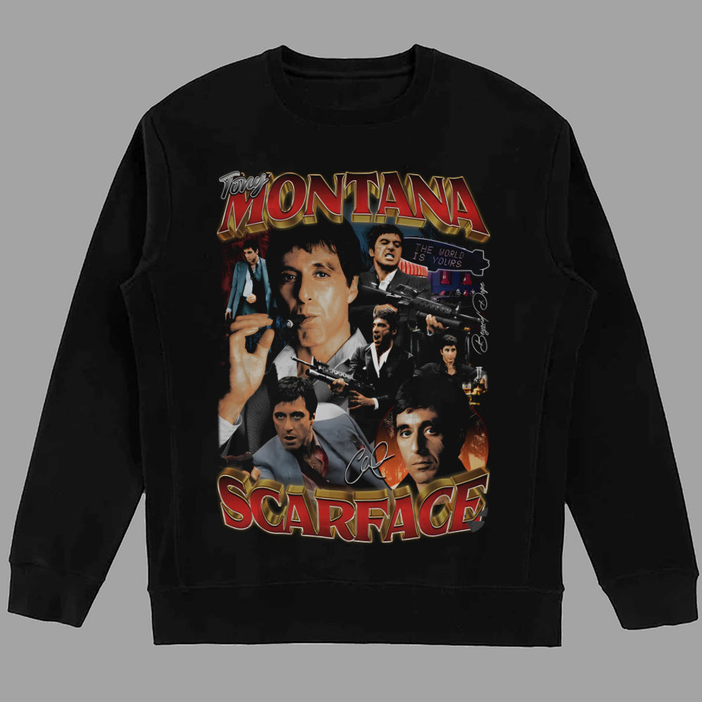 Vintage 90s Graphic Tony Montana ScarfaceShirt - Tony Montana Scarface T-Shirt - American Professional Wrestler Tee For Man and Woman Unisex T-Shirt VT8AU8