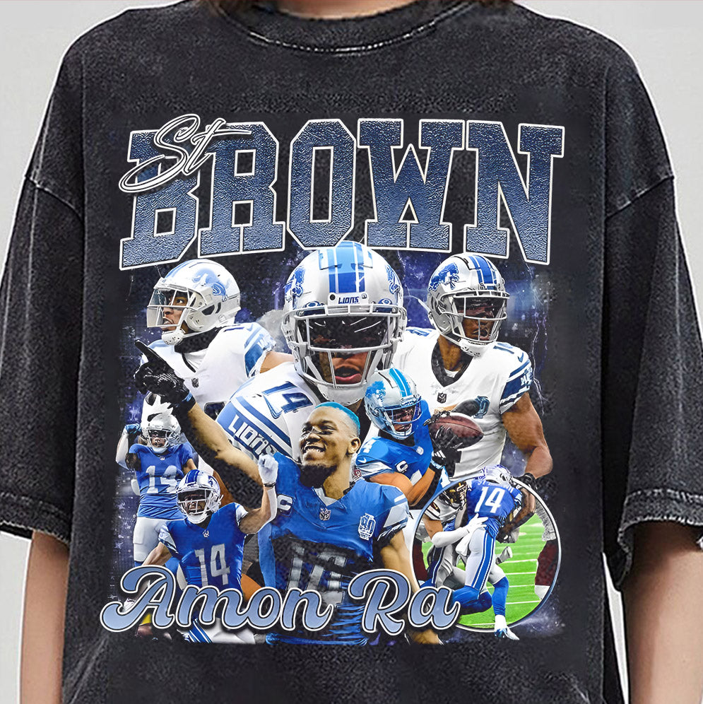 Vintage Amon-Ra St. Brown Vintage 90s Graphic Style T-Shirt, Amon-Ra St. Brown shirt, Vintage Oversized Sport Tee, Retro American Football