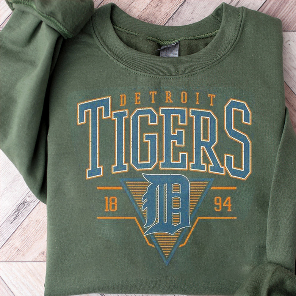 Vintage Detroit Baseball Sweatshirt,Style Detroit Baseball Crewneck Sweatshirt, Tigers Shirt , Game Day,  Detroit Baseball Custome