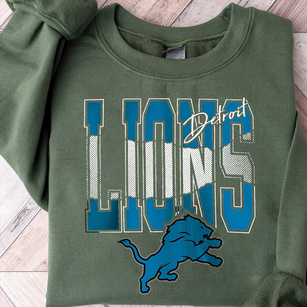 Vintage Detroit Football Sweatshirt, Vintage Detroit Lions Football Sweatshirt, Football Sweatshirt, Detroit Crewneck, Football Fan Gifts