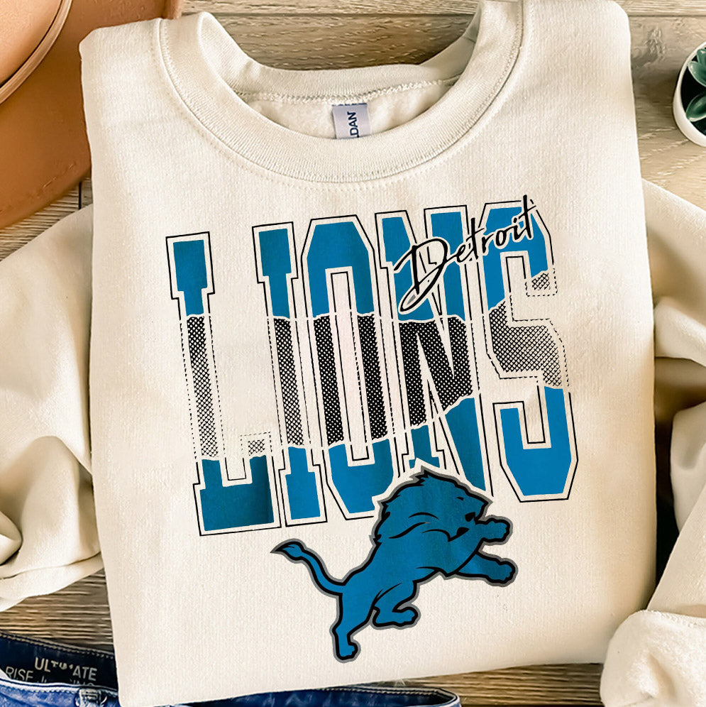 Vintage Detroit Football Sweatshirt, Vintage Detroit Lions Football Sweatshirt, Football Sweatshirt, Detroit Crewneck, Football Fan Gifts