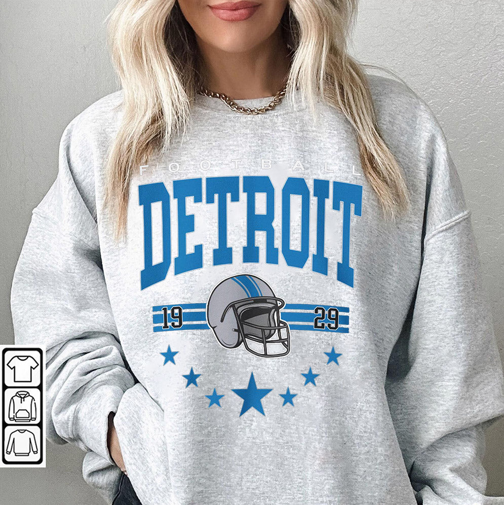 Vintage Detroit Football Sweatshirt, Vintage Style Detroit Football Crewneck V2, Football Sweatshirt, Detroit Crewneck, Football Fan Gifts