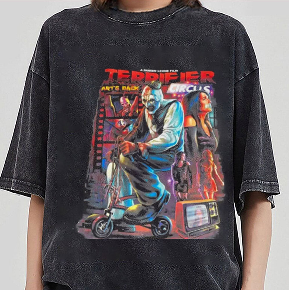 Vintage Hell On Shirts Terrifiers Shirt, Scary Clown Shirt, Horror Halloween Movie Shirt, Halloween Terrifier Shirt, Treat Or Trick Shirt