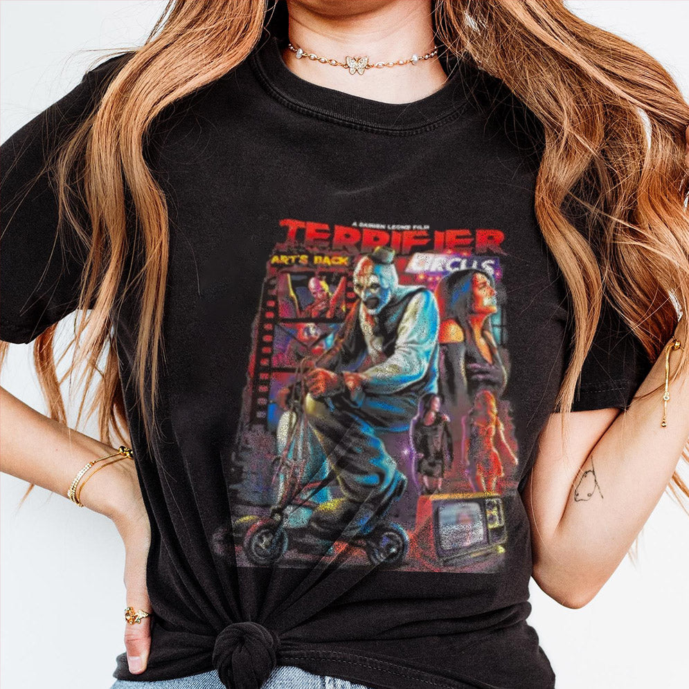 Vintage Hell On Shirts Terrifiers Shirt, Scary Clown Shirt, Horror Halloween Movie Shirt, Halloween Terrifier Shirt, Treat Or Trick Shirt