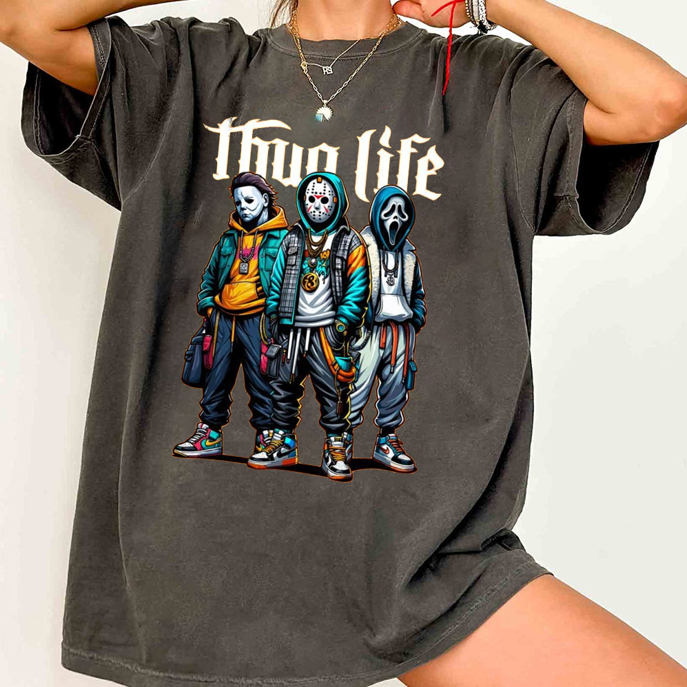 Vintage Modern Thug Life Horror Movie Shirt, Movie Killer Shirt V4,Scary Halloween Sweatshirt, Horror Friend Tee, Retro Halloween Shirt,Halloween Party