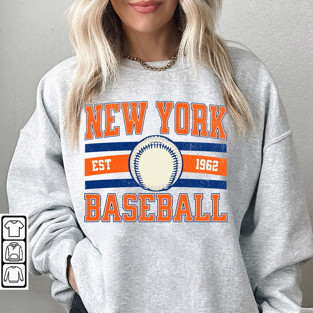 Vintage New York Vintage Baseball Sweatshirt, Style New York Baseball Crewneck Sweatshirt V2, Mets Shirt , Game Day,  New York Vintage Baseball Custome