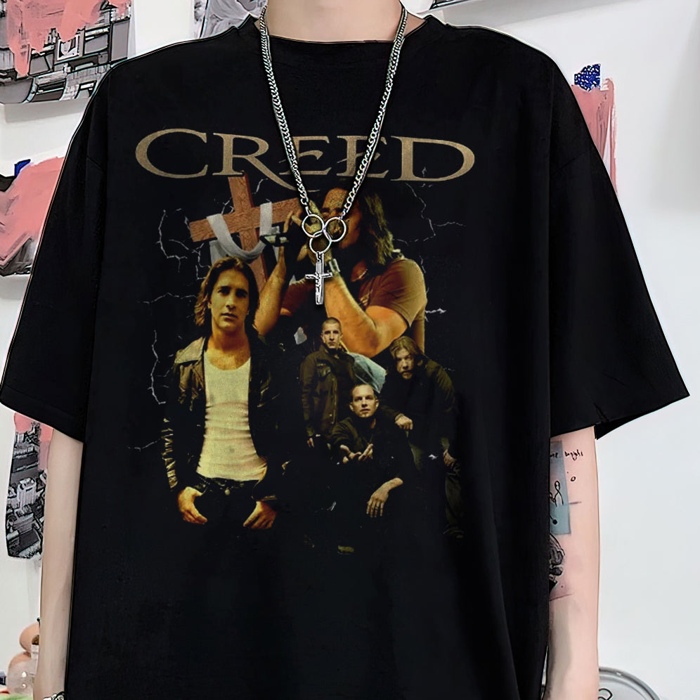 Retro Creed Band Bootleg T-Shirt, Creed Band Fan Gift Shirt, Creed 2024 Tour Shirt, Rock Band Creed Graphic Shirt, Creed Band Merch Shirt
