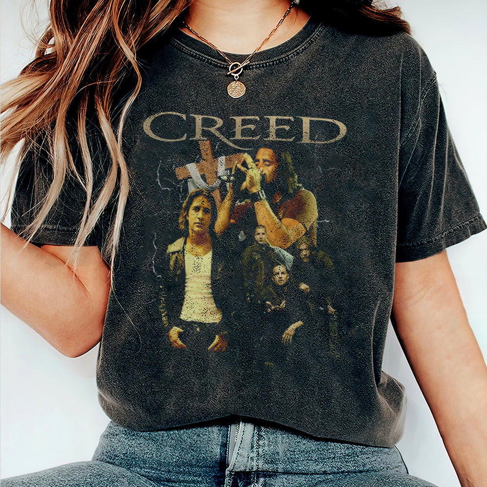 Retro Creed Band Bootleg T-Shirt, Creed Band Fan Gift Shirt, Creed 2024 Tour Shirt, Rock Band Creed Graphic Shirt, Creed Band Merch Shirt