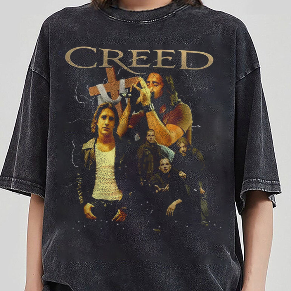 Retro Creed Band Bootleg T-Shirt, Creed Band Fan Gift Shirt, Creed 2024 Tour Shirt, Rock Band Creed Graphic Shirt, Creed Band Merch Shirt