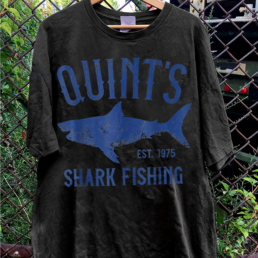 Vintage Quint's Shark Fishing 1975 Retro T-Shirt