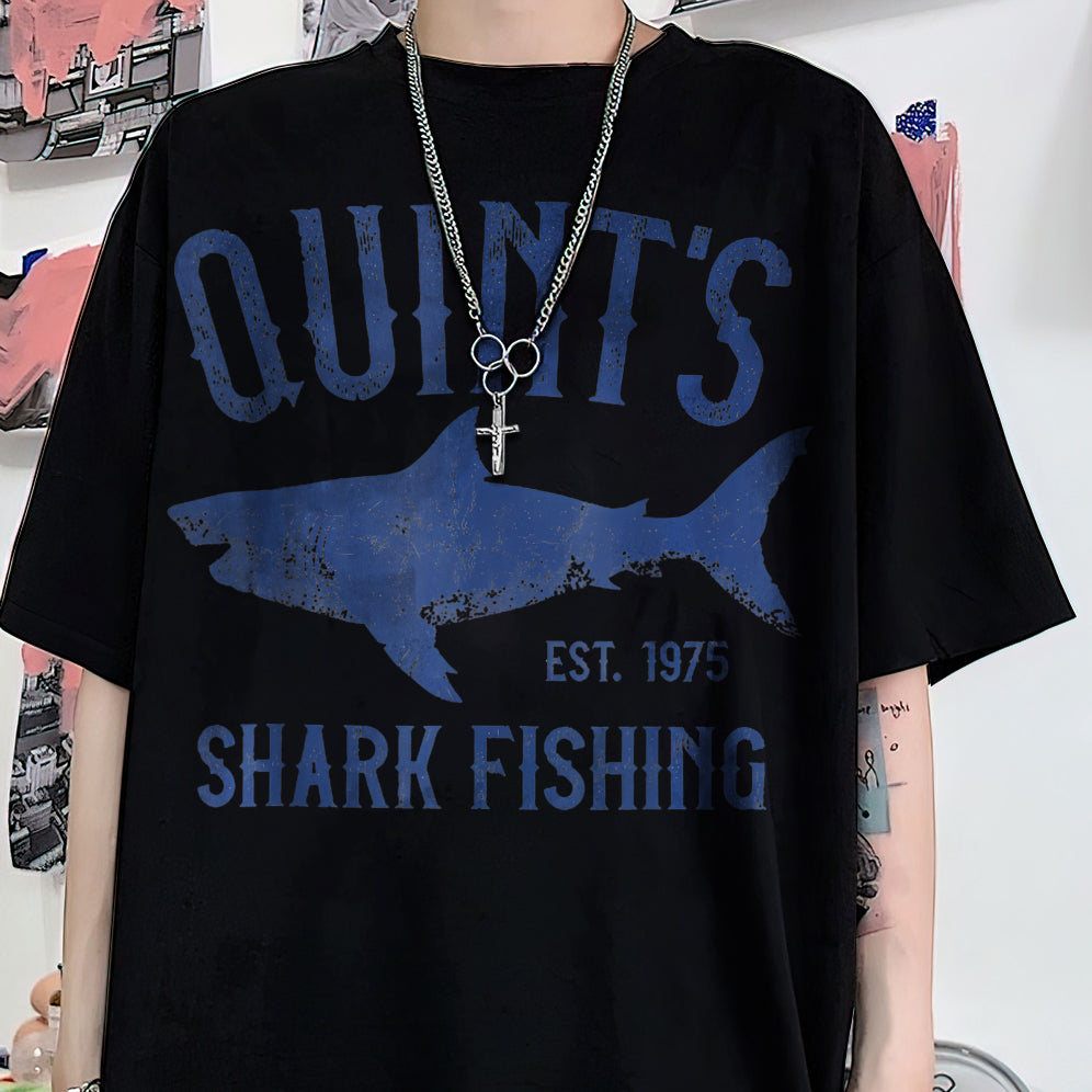 Vintage Quint's Shark Fishing 1975 Retro T-Shirt