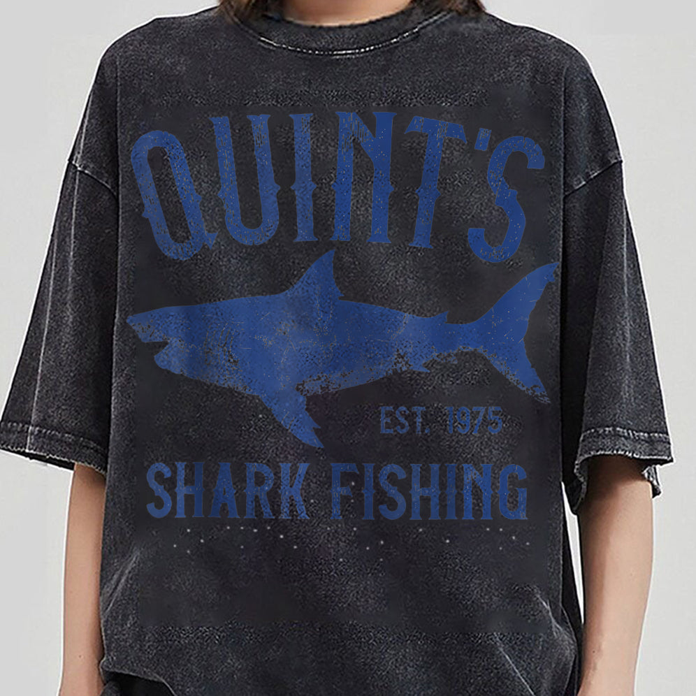 Vintage Quint's Shark Fishing 1975 Retro T-Shirt