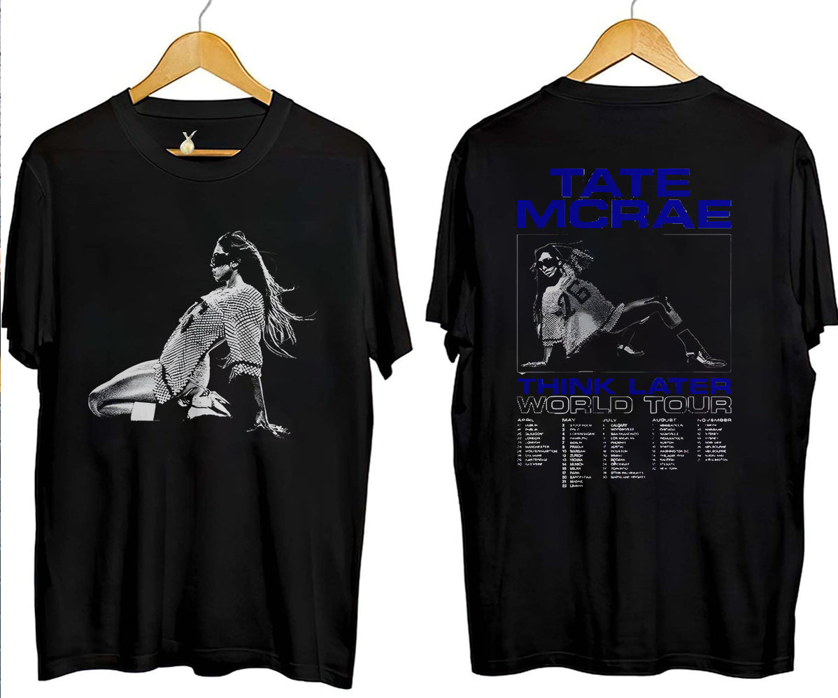 Vintage Tate McRae The Think Later World Tour 2024 T-Shirt, Tate McRae T-Shirt, Tate McRae Fan Gift, The Think Later Tour Shirt, Tate McRae Merch