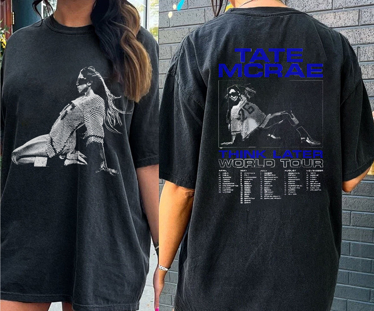 Vintage Tate McRae The Think Later World Tour 2024 T-Shirt, Tate McRae T-Shirt, Tate McRae Fan Gift, The Think Later Tour Shirt, Tate McRae Merch