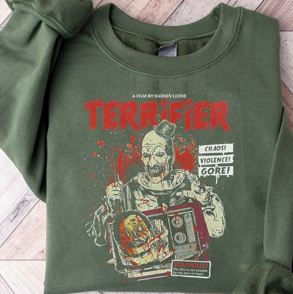 Vintage Terrifier Horror Movie Sweatshirt, Spooky Season Sweatshirt, Halloween Special, Trending Sweatshirt, Terrify Hoodie, Halloween Sweatshirt
