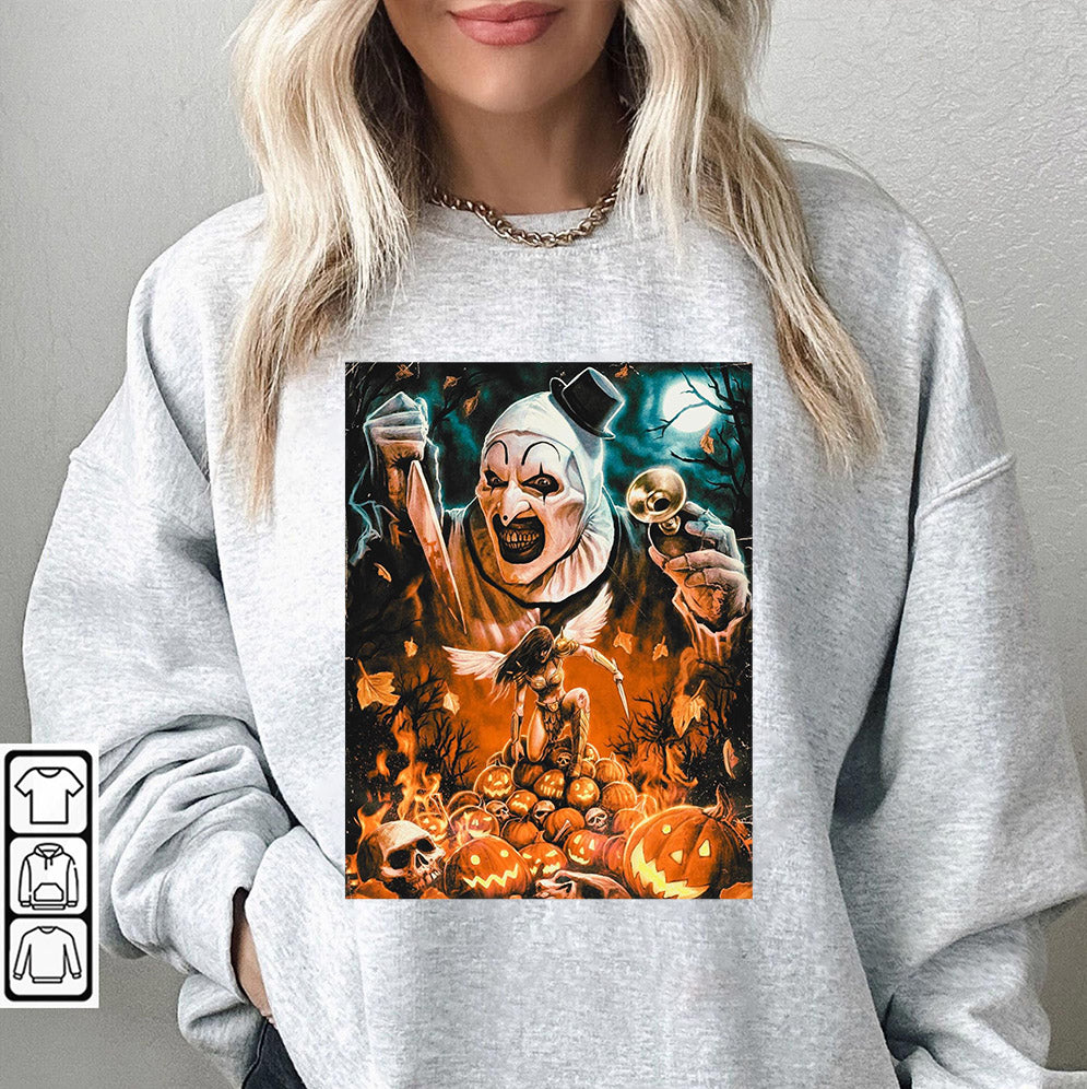 Vintage Terrifier Movie Shirt, Scary Clown Shirt, Homage Horror Graphic 90s Shirt, Halloween Movie Shirt, Terrifier Movie Sweatshirt, Terrifier 90s Shirt