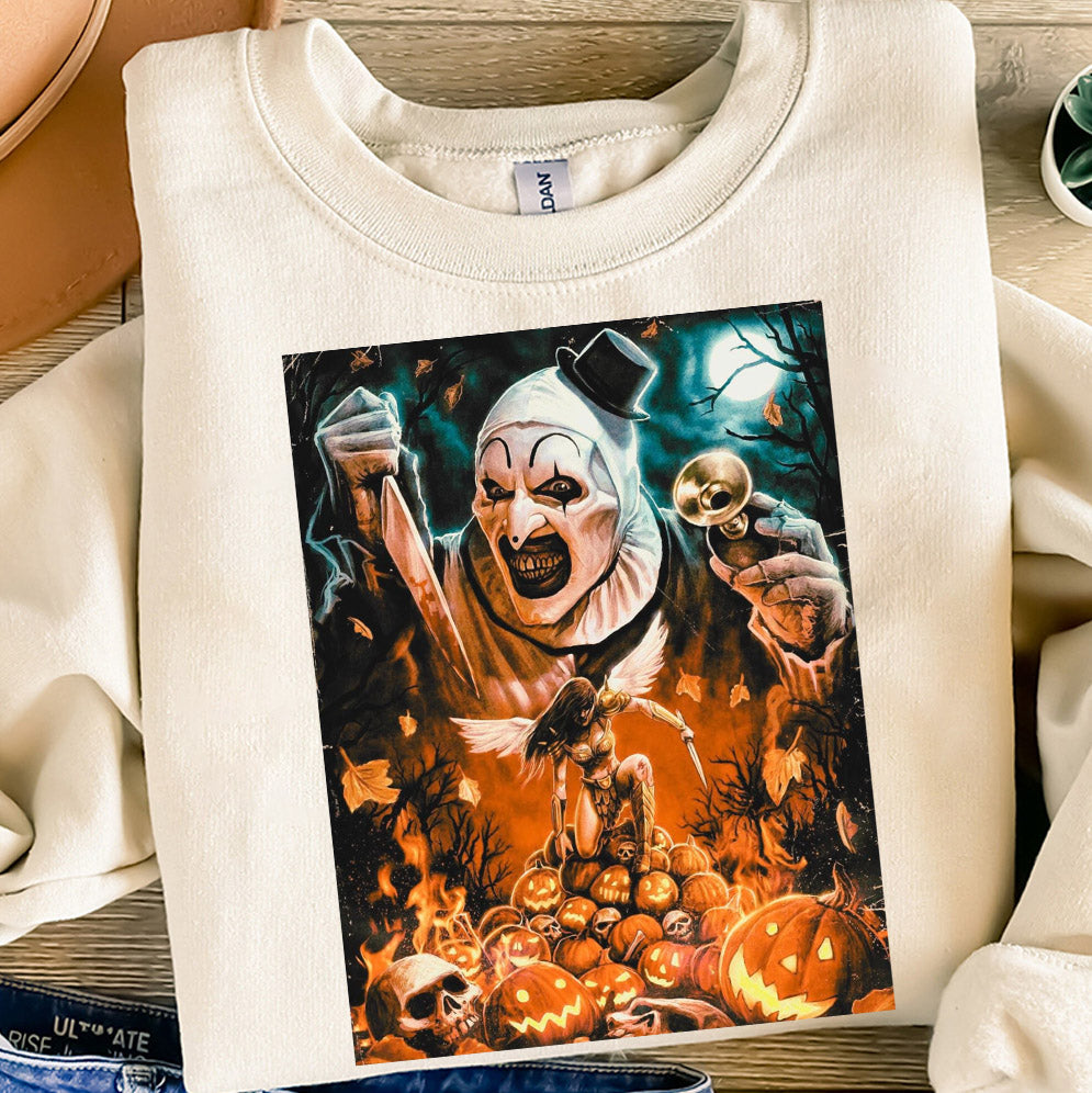 Vintage Terrifier Movie Shirt, Scary Clown Shirt, Homage Horror Graphic 90s Shirt, Halloween Movie Shirt, Terrifier Movie Sweatshirt, Terrifier 90s Shirt