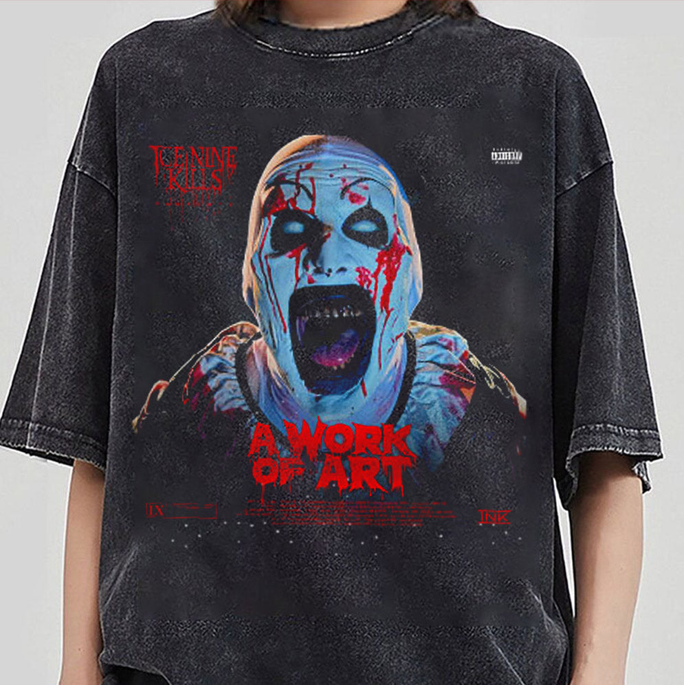 Vintage Terrifier Shirt, Art the Clown Tshirt, Horror Movie Shirt, Ice Nine Kills A Work Of Art For TERRIFIER 3 Fan Gifts Classic T-Shirt