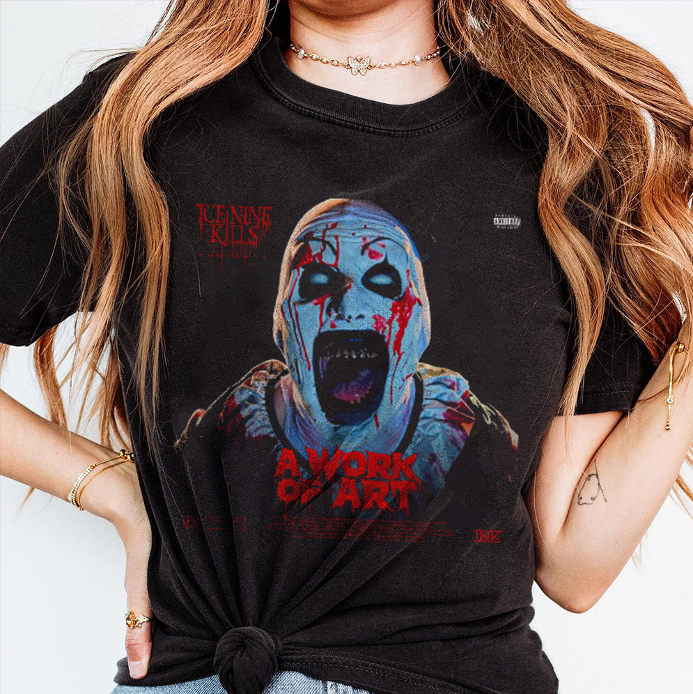Vintage Terrifier Shirt, Art the Clown Tshirt, Horror Movie Shirt, Ice Nine Kills A Work Of Art For TERRIFIER 3 Fan Gifts Classic T-Shirt