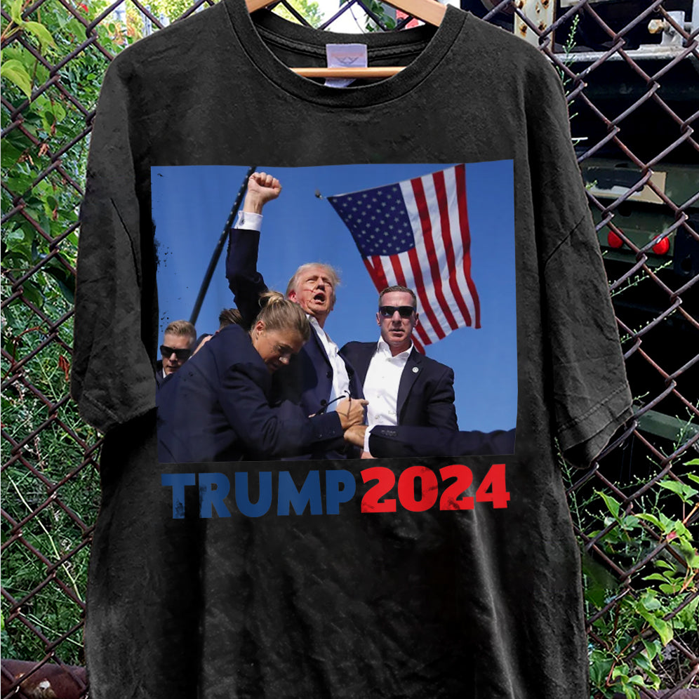 Vintage Trump 2024 Shirt, Retro Trump Shot Shirt, Trump Pennsylvania Rally, Republican Gifts V19, President Trump, MAGA Shirt, Political Shirt, Election Shirt