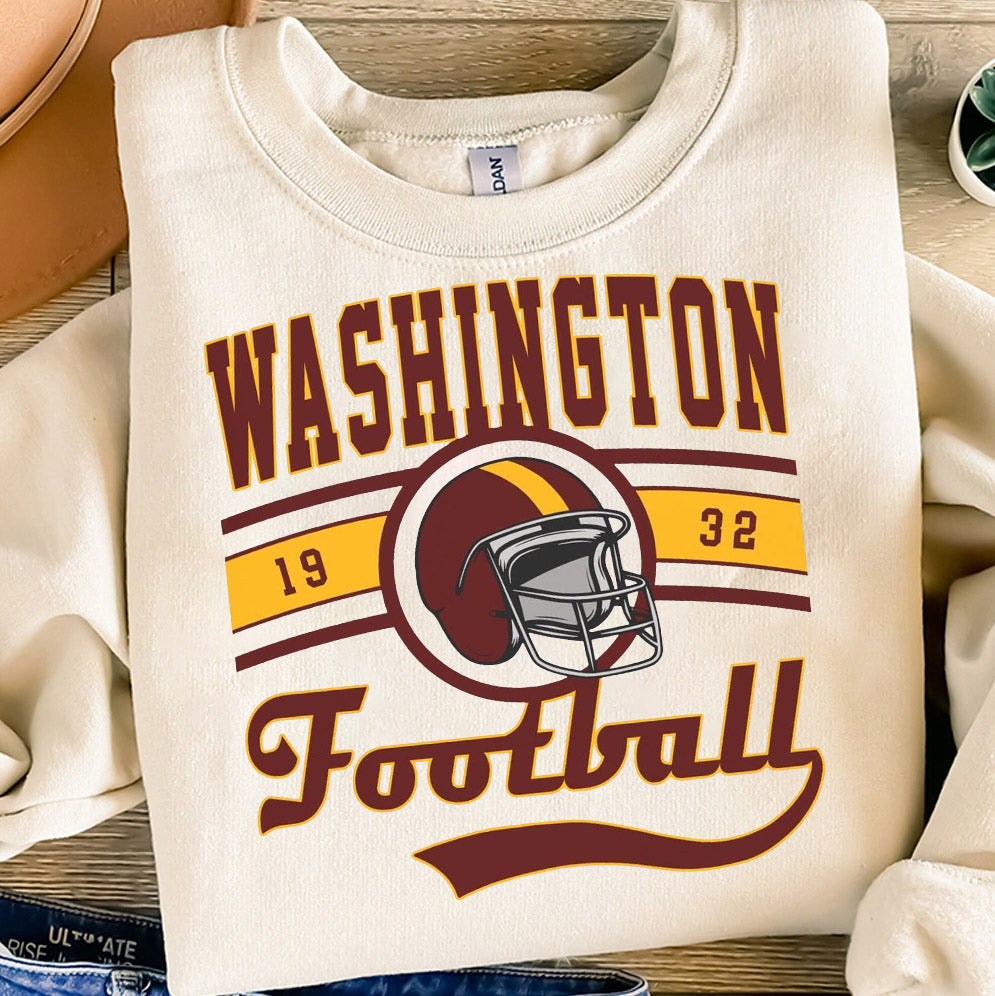 Vintage Washington Football Crewneck, Vintage Style Washington Sweatshirt, Commander Sweater, Washington Fans Gift, Washington T-Shirt