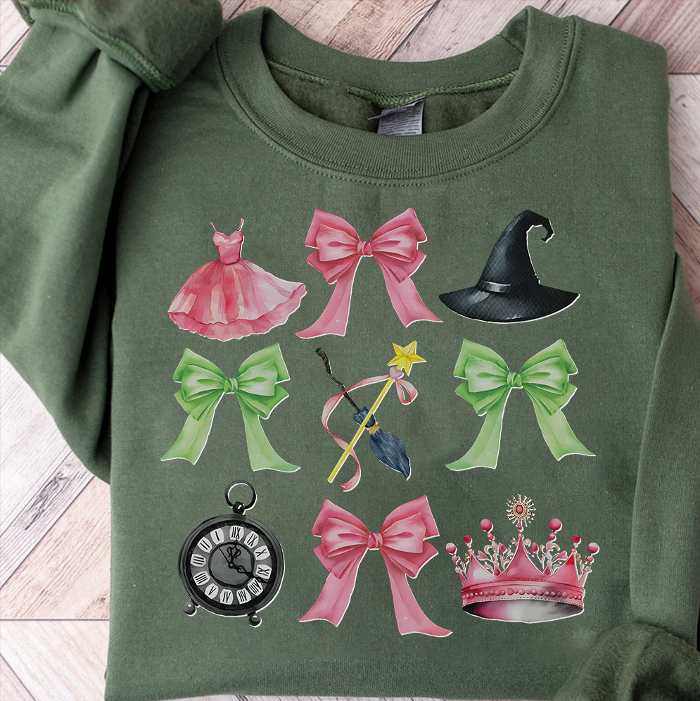 Vintage Witch Pink and Green Sweatshirt, Changed For Good Sweatshirt, Wicked Defy Gravity Sweatshirt, Wizard of Oz shirt Broomstick