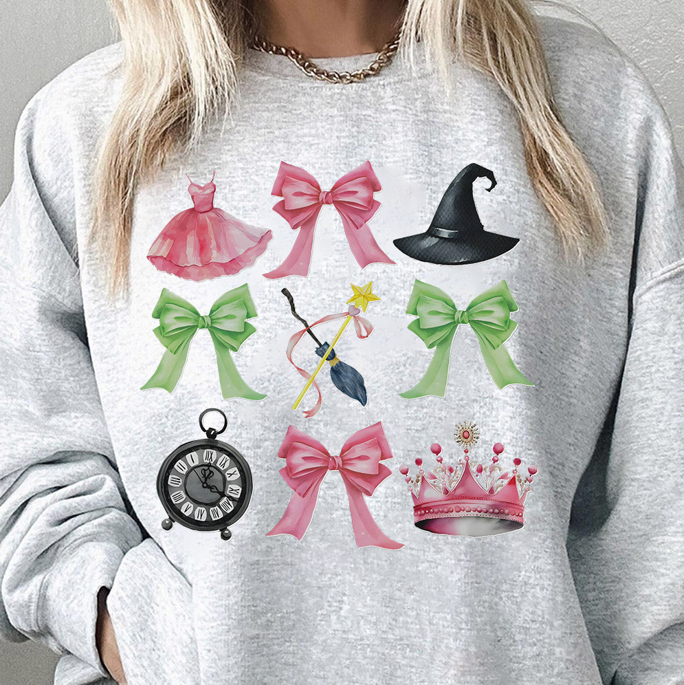 Vintage Witch Pink and Green Sweatshirt, Changed For Good Sweatshirt, Wicked Defy Gravity Sweatshirt, Wizard of Oz shirt Broomstick