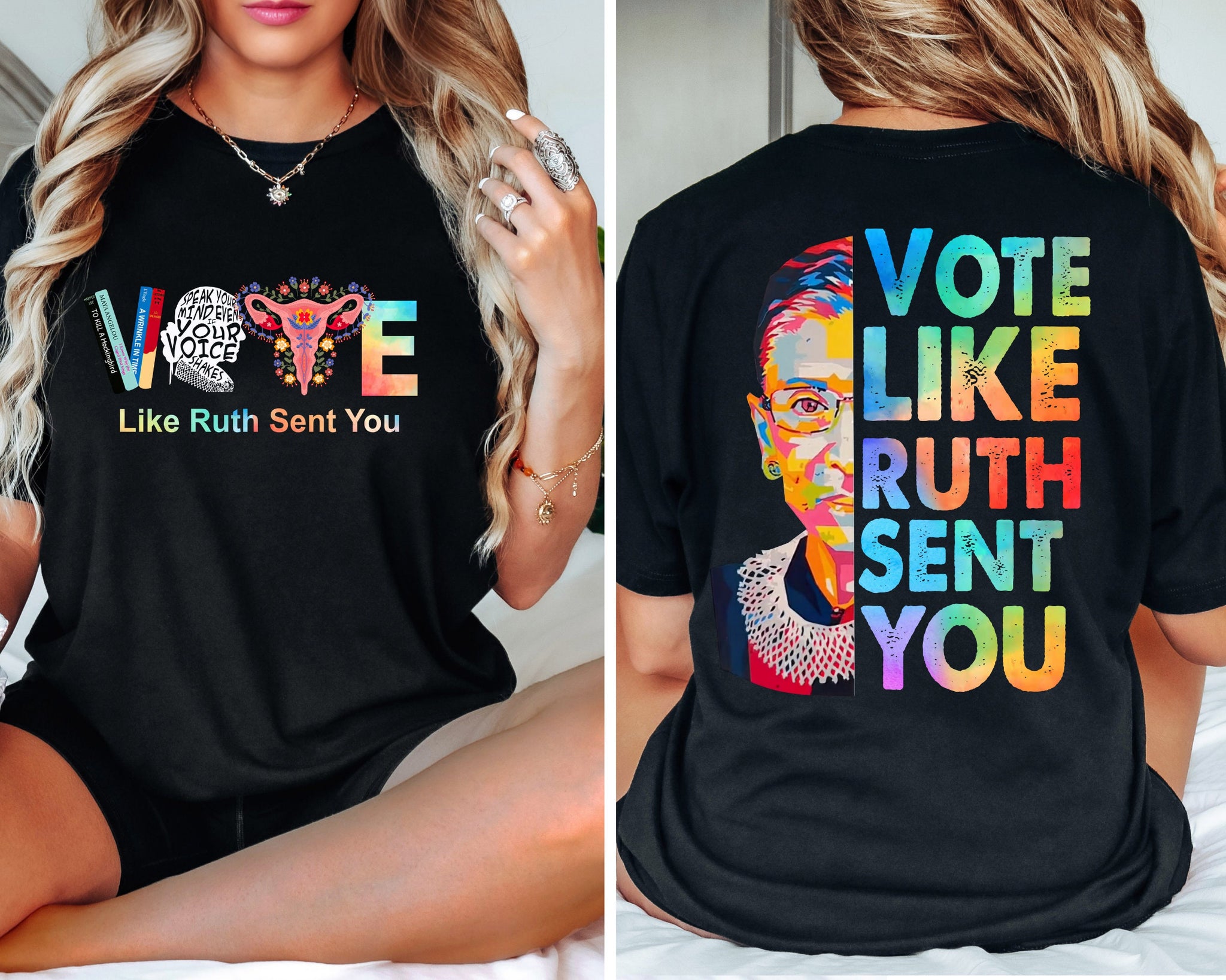 Vote like ruth sent you Tshirt, Election Shirt, Inspirational Quote Tee, Supreme Court Justice Graphic Shirt, Feminist Empowerment Top  TD2907 12